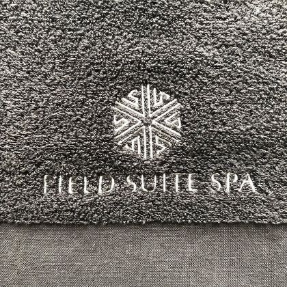 Snow Peak FIELD SUITE SPA HEADQUARTERS様 サウナタオル ロゴ入り刺繍