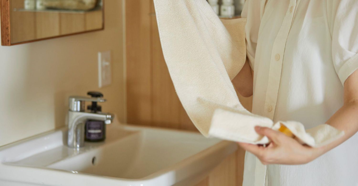 IKEUCHI ORGANICのフェイスタオルサイズ 写真
