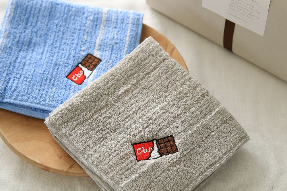 バレンタインチョコ刺繍タオルハンカチ