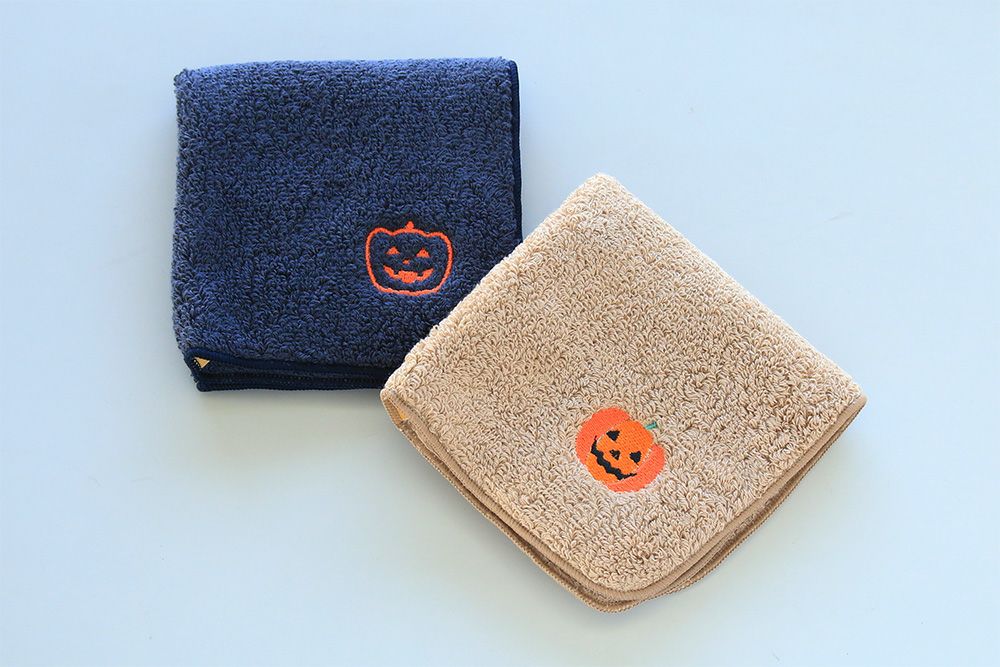 ハロウィン刺繍入りタオルハンカチ