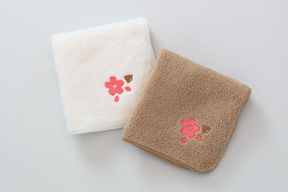 シーズン刺繍タオルハンカチ　桜
